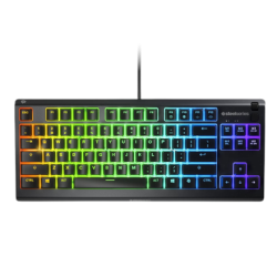 SteelSeries Gaming Keyboard Apex 3 Tenkeyless, RGB LED light, NORD, Black, Wired, Whisper-Quiet Switches | 64834