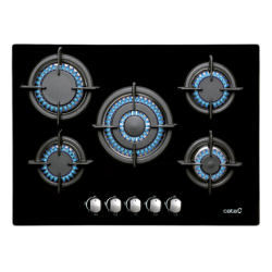 CATA Hob  L 7005 CI BK Gas on glass, Number of burners/cooking zones 5, Mechanical, Black | 08046410