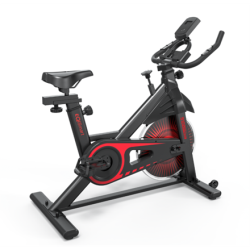 EQI Smart S102 Home Use Spin Bike, Adjustable resistance, 120 kg, 13 kg, Chain Driven, Black/Red, LCD display