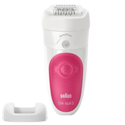 Braun | Silk-épil 5 SE5500 | Epilator | Operating time (max) 30 min | Bulb lifetime (flashes) Not applicable | Number of power levels 1 | Wet & Dry | White/Pink