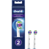 Oral-B | EB18 RB-2 3D White | Replacement Head with CleanMaximiser Technology | Heads | For adults | Number of brush heads included 2 | Number of teeth brushing modes Does not apply | White