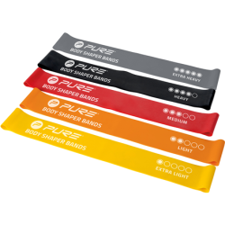 Pure2Improve | Resistance Bands Set of 5 | Black, Grey, Orange, Red, Yellow | P2I800120