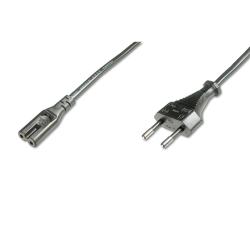 Digitus Power Cord, Schuko Euro - C7 M/F, H03VVH2-F2G 0.75qmm 1.2 m, Black | AK-440114-012-S