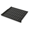 Digitus | 1U Fixed Shelf for Racks | DN-19 TRAY-1-400-SW | Black | The shelves for fixed mounting can be installed easy on the two front 483 mm (19“) profile rails of your 483 mm (19“) network- or server cabinet. Due to their stable, perforated steel sheet with a high load capacity, they are the optimal surface for components which are not 483 mm (19”) suitable