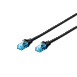 Digitus CAT 5e U-UTP Patch cord, PVC AWG 26/7, Modular RJ45 (8/8) plug, 3 m, Black | DK-1512-030/BL