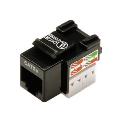 Digitus Class D CAT 5e Keystone Jack DN-93501 Unshielded RJ45 to LSA Black Cable installation via LSA strips, color coded according to EIA/TIA 568 A & B; The Cat 5e keystone module supports transmission speeds of up to 1 GBit/s & 100 MHz in connection with cat. 5e or higher network installation cables