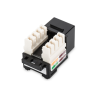 Digitus | Class D CAT 5e Keystone Jack | DN-93501 | Unshielded RJ45 to LSA | Black | Cable installation via LSA strips, color coded according to EIA/TIA 568 A & B; The Cat 5e keystone module supports transmission speeds of up to 1 GBit/s & 100 MHz in connection with cat. 5e or higher network installation cables