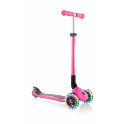 Globber Primo Foldable Lights Scooter, Deep pink | 4100301-0449