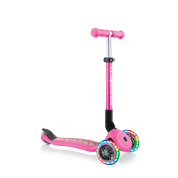 Globber Junior Foldable Fantasy Lights Scooter, Neon pink | 4100301-0437