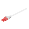 Goobay | CAT 6 patch cable U/UTP | 68632 | 0.5 m | White | Prewired, unshielded LAN cable with 2x RJ45 plugs for connecting network components; High-quality copper-clad aluminium wire (CCA) and gold-plated contacts guarantee an excellent, powerful network connection; Latch protection on the RJ45 connector prevents the latch from snagging or breaking off, helping to provide a reliable internet connection; Bend protection and a sturdy PVC jacket ef