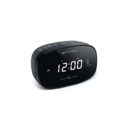 Muse Dual Alarm Clock Radio PLL M-155CR Black