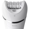 Philips | BRE700/00 | Epilator | Operating time (max) 40 min | Bulb lifetime (flashes) | Number of power levels N/A | Wet & Dry | White