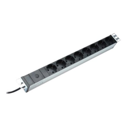 Aluminum outlet strip with pre-fuse | DN-95410 | Sockets quantity 8