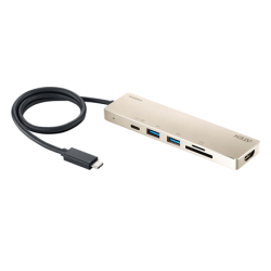 Aten UH3239 USB-C Multiport Mini Dock with Power Pass-Through Aten | USB-C Multiport Mini Dock with Power Pass-Through | UH3239 | Dock | Ethernet LAN (RJ-45) ports | VGA (D-Sub) ports quantity | DisplayPorts quantity | USB 3.0 (3.1 Gen 1) Type-C ports quantity | USB 3.0 (3.1 Gen 1) ports quantity | USB 2.0 ports quantity | HDMI ports quantity | Warranty  month(s) | UH3239-AT