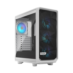 Fractal Design Meshify 2 Compact RGB White TG Clear, Mid-Tower, Power supply included No | FD-C-MES2C-08