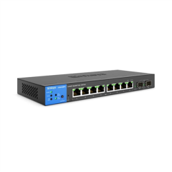 Linksys 8-Port Managed Gigabit Ethernet Switch with 2 1G SFP Uplinks 	LGS310C-EU 10/100/1000 Mbps (RJ-45), Web managed, Desktop, SFP ports quantity 2, Power supply type Internal, Ethernet LAN (RJ-45) ports 8