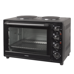 ORAVA Electric oven with two hot plates Elektra X3 34 L, Electric, Mechanical, Black | Elektra-X3
