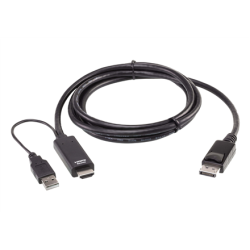 Aten 2L-7D02HDP True 4K 1.8M HDMI to DisplayPort Cable Aten | True 4K 1.8M HDMI to DisplayPort Cable | 2L-7D02HDP | Warranty  month(s)