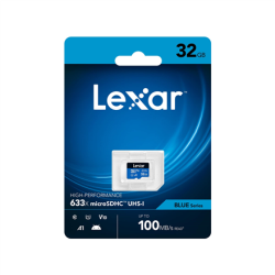 Lexar 64GB High-Performance 633x microSDHC UHS-I, up to 100MB/s read 20MB/s write | LMS0633064G-BNNNG
