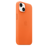 Apple | iPhone 14 Leather Case with MagSafe | Case with MagSafe | Apple | iPhone 14 | Leather | Orange