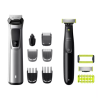 Philips | Hair Trimmer for face, hair and body | MG9710/90 Multigroom Series 9000 | Cordless | Wet & Dry | Number of length steps 6 | Black/Silver