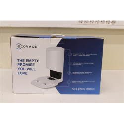 SALE OUT. Ecovacs Auto-Empty Station in White for OZMO T8 Series and N8/T9 Series incl. 2 dust bags Ecovacs | Auto-Empty Station | White | USED, DIRTY, NO ITEM MANUAL | CH1918 - WhiteSO