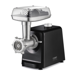 Caso | Meat Mincer | FW 2500 | Black | 2500 W | Number of speeds 2 | Throughput (kg/min) 2.5 | 3 stainless steel cutting plates (3 mm, 5 mm and 8 mm), Sausage filler, Cookie attachment with 4 moulds, Stuffer | 02874