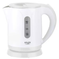 Adler | Kettle | AD 1371w | Electric | 850 W | 0.8 L | Stainless steel/Polypropylene | 360° rotational base | White