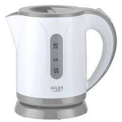 Adler | Kettle | AD 1371g | Electric | 850 W | 0.8 L | Stainless steel/Polypropylene | 360° rotational base | White/Grey