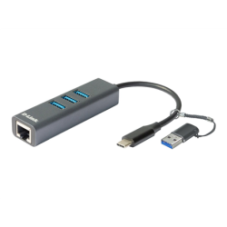 D-Link | USB-C/USB to Gigabit Ethernet Adapter with 3 USB 3.0 Ports | DUB-2332