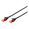 Digitus | Patch cord | CAT 6 U-UTP | PVC AWG 26/7 | 2 m | Black | Modular RJ45 (8/8) plug