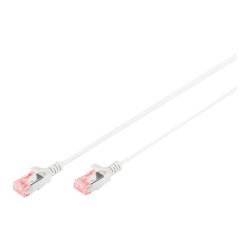 Digitus CAT 6 U-UTP  Slim patch cord Patch cord Modular RJ45 (8/8) plug Transparent red coloured connector for easy identification of Category 6 (250 MHz). Inner conductors: Copper (Cu) 2 m Grey | DK-1617-020S