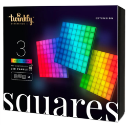 Twinkly Squares Smart LED Panels Expansion pack (3 panels) | Twinkly | Squares Smart LED Panels Expansion pack (3 panels) | RGB – 16M+ colors | TWQ064STW-03-BAD