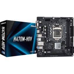 ASRock Processor family Intel Processor socket 1200 DDR4 DIMM Memory slots 2 Supported hard disk drive interfaces SATA Number of SATA connectors 4 Chipset Intel H470 Micro ATX | H470M-HDV