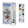 Oral-B | Vitality PRO Kids Disney 100 | Electric Toothbrush with Travel Case | Rechargeable | For kids | Number of brush heads included 1 | Number of teeth brushing modes 2 | White