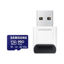 SAMSUNG 128GB, PRO Plus MicroSD Card with SD Adapter, Blue Samsung | MB-MD128SB/WW