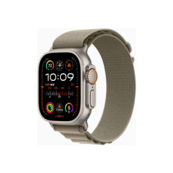 Apple Watch Ultra 2 GPS + Cellular, 49mm Titanium Case with Olive Alpine Loop - Small | MREX3UL/A