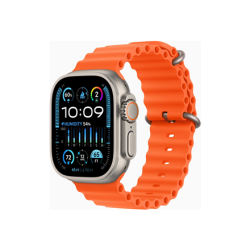 Apple Watch Ultra 2 GPS + Cellular, 49mm Titanium Case with Orange Ocean Band | MREH3EL/A
