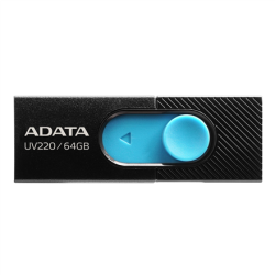 ADATA | USB Flash Drive | UV220 | 64 GB | USB 2.0 | Black/Blue | AUV220-64G-RBKBL