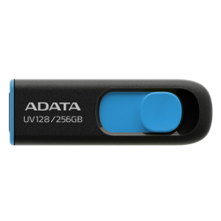 ADATA | USB Flash Drive | UV128 | 256 GB | USB 3.2 Gen1 | Black/Blue | AUV128-256G-RBE