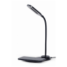 Gembird | TA-WPC10-LED-01 Desk lamp with wireless charger, Black | Cold white, warm white, natural 2893-7072 K | Phone or tablet with built-in Qi wireless charging