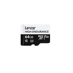 Lexar | Flash Memory Card | High-Endurance | 64 GB | microSDHC | Flash memory class UHS-I | LMSHGED064G-BCNNG