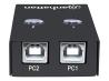 MANHATTAN Hi-Speed USB 2.0 Sharing Switch 1x2 Ports Dual Control Auto-Sensing USB 2.0 Type-A to Type-B Switch