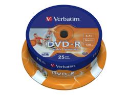 VERBATIM DVD-R 4.7GB 120min 16x 25-pack | 43538