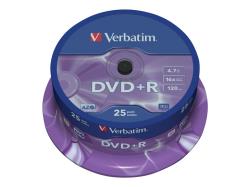 VERBATIM 50x DVD+R 4,7GB 120Min 16x SP Spindel Media | 43500