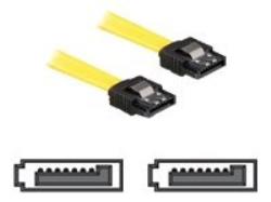DELOCK Cable SATA 20cm yellow straight/straight metal | 82476