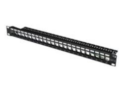 DIGITUS Patch Panel Case 1U for Keystone Module 24-Port 19Inch for RJ45 and LWL module black RAL 9005 | DN-91411