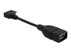 DELOCK Cable USB micro-B ST 90 degrees angled > USB-A Bu OTG 11cm | 83104