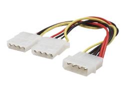 MANHATTAN Power Y Cable Converts a 4-pin Molex male to dual 4-pin Molex female connections  Molded PVC boot | 301503