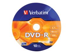 VERBATIM DVD-R AZO 4.7GB 16X WW SP 10PK | 43729
